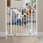 Dreambaby Ava Walk Thru Baby Safety Gate & Extension Set | Pressure Mounted Gate with Stay Open Features | Includes 2 x 3.5" Wide & 30" Tall Extensions | Fits 29.5-39.5 inch Openings - White - Image 2